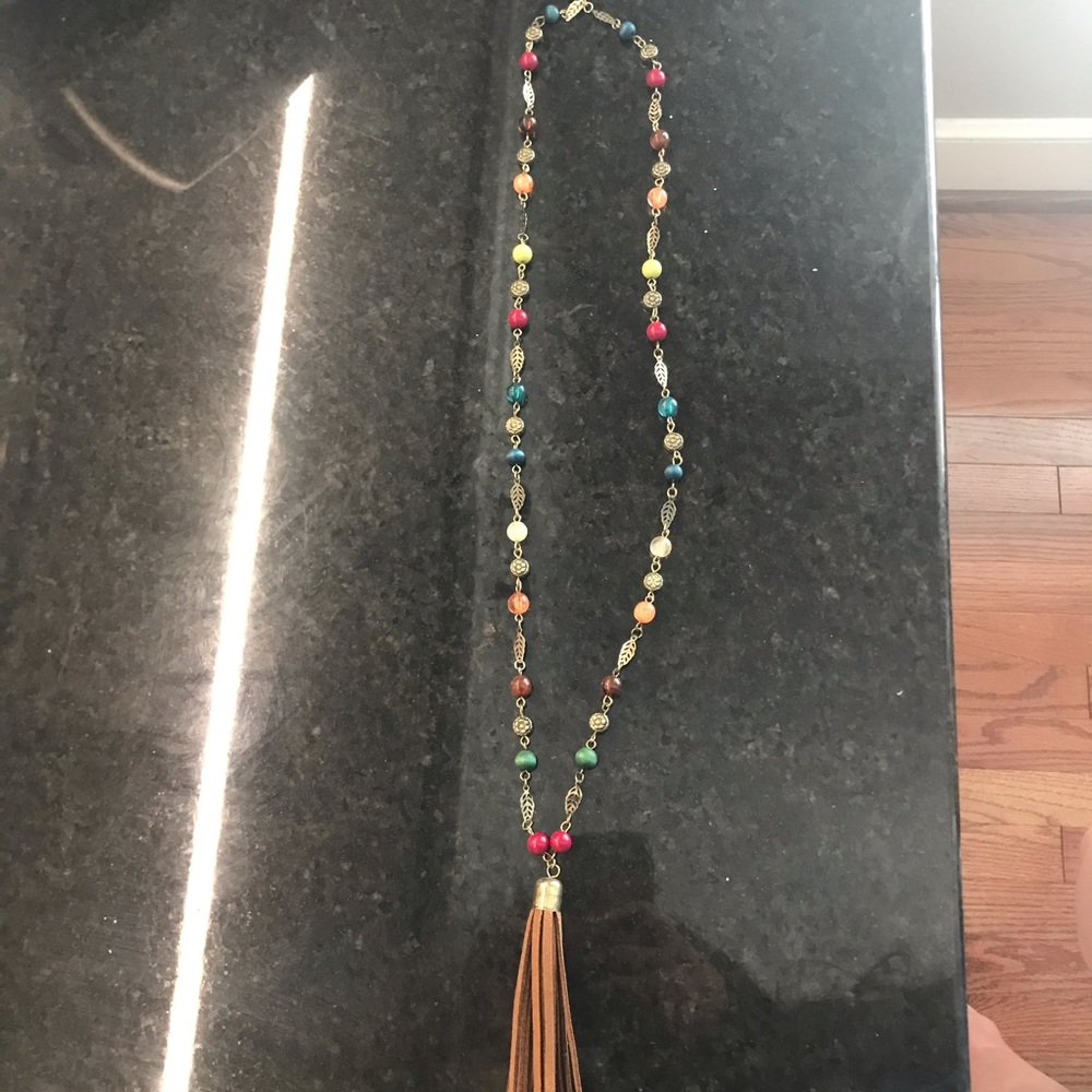 Beaded tassel necklace
